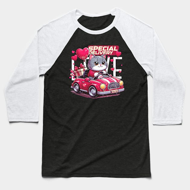 Cat Special Delivery Baseball T-Shirt by Gofart